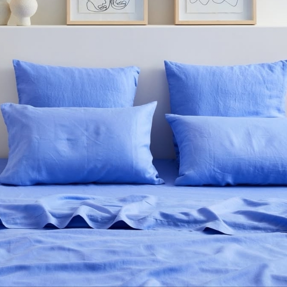 Discontinued Bed threads/Dream Luxe 100 french flax linen Queen pillowcases*2